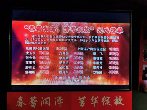 “春蕾润泽、芳华绽放”爱心助学励志女大学生专场活动举行