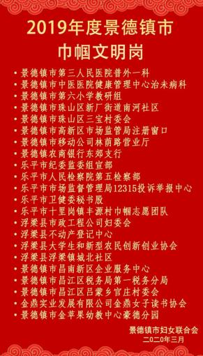 这些集体快来领荣誉~景德镇市三八红旗集体、巾帼文明岗、巾帼建功先进集体表彰